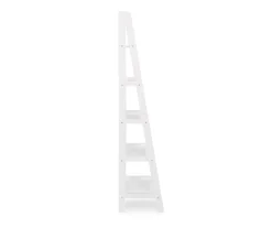 Boston White Wood 5-Shelf Ladder Bookcase -Home Furnishing Store 810543215 5