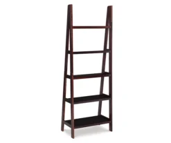 Boston Espresso 5-Shelf Wooden Ladder Bookcase -Home Furnishing Store 810543223 4