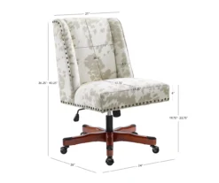 Austin Brown Linen Cow Print Office Chair 19 Austin Brown Linen Cow Print Office Chair -Home Furnishing Store 810543224 D8 10