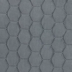 Royal Gray Quilted Ottoman With Silver Base -Home Furnishing Store 810543261 6