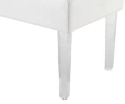Marie Glitz White Tufted Linen Acrylic Leg Bench -Home Furnishing Store 810543267 A8 1
