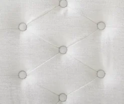 Marie Glitz White Tufted Linen Acrylic Leg Bench -Home Furnishing Store 810543267 A8 2