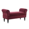 Elsie Berry & Dark Mahogany Upholstered Rolled Arm Bench
