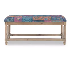 Moroccan Tapestry Upholstered Rustic Driftwood Bench 13 Moroccan Tapestry Upholstered Rustic Driftwood Bench -Home Furnishing Store 810543273 3