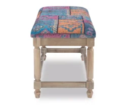Moroccan Tapestry Upholstered Rustic Driftwood Bench 14 Moroccan Tapestry Upholstered Rustic Driftwood Bench -Home Furnishing Store 810543273 4