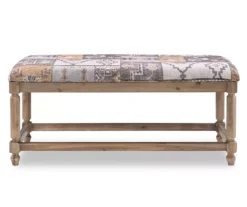 Moroccan Tapestry Upholstered Rustic Driftwood Bench 17 Moroccan Tapestry Upholstered Rustic Driftwood Bench -Home Furnishing Store 810543274 3 1