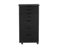 Craft Mate Black Wood 8-Drawer Rolling Storage Cart -Home Furnishing Store 810543294 4