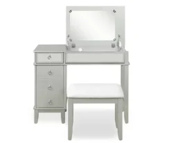 Jasmine 2-Piece White 1-Drawer Lifting Mirror Vanity Set 7 Jasmine 2-Piece White 1-Drawer Lifting Mirror Vanity Set -Home Furnishing Store 810543315 5