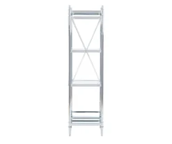Hawkins Chrome & Glass 4-Tier Shelf -Home Furnishing Store 810543325 4