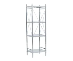 Hawkins Chrome & Glass 4-Tier Shelf -Home Furnishing Store 810543325 5