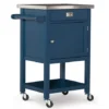 Reed Navy 1-Drawer Metal Rolling Apartment Cart