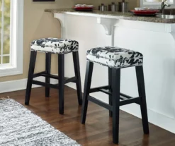 Baldwin White & Black Cow Print Nailhead Bar Stool 7 Baldwin White & Black Cow Print Nailhead Bar Stool -Home Furnishing Store 810543360 3