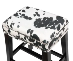 Baldwin White & Black Cow Print Nailhead Bar Stool 8 Baldwin White & Black Cow Print Nailhead Bar Stool -Home Furnishing Store 810543360 4