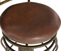 Carla Brown & Matte Bronze Faux Leather Swivel Counter Stool -Home Furnishing Store 810543375 5