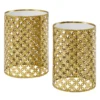Asher Gold 2-Piece Pierced Metal Nesting Table Set