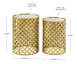 Asher Gold 2-Piece Pierced Metal Nesting Table Set -Home Furnishing Store 810543376 D8 7