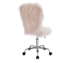 Comfort Home Blush Pink Faux Fur Swivel Chair -Home Furnishing Store 810543388 4