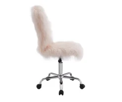 Comfort Home Blush Pink Faux Fur Swivel Chair -Home Furnishing Store 810543388 5
