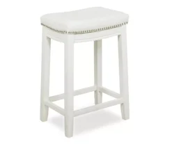 32" Brooke White Backless Counter Stool