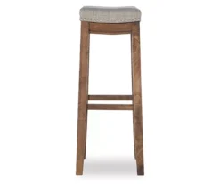 Brooke Gray & Rustic Brown Backless Nailhead Bar Stool -Home Furnishing Store 810543424 4