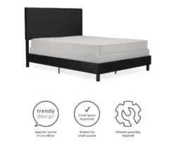 Atwater Living DHP Jazmine Black Faux Leather Upholstered Bed 28 Atwater Living DHP Jazmine Black Faux Leather Upholstered Bed -Home Furnishing Store 810543812 1