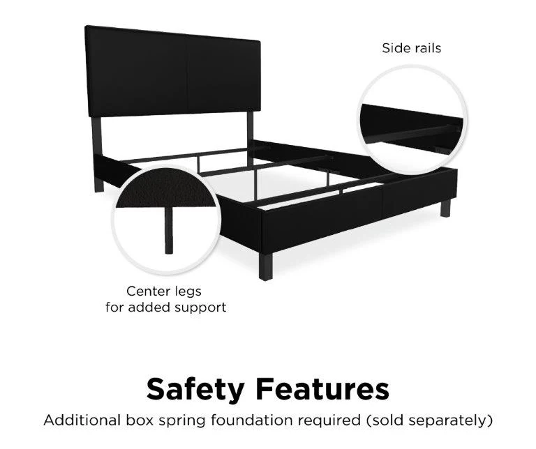 Atwater Living DHP Jazmine Black Faux Leather Upholstered Bed 12 Atwater Living DHP Jazmine Black Faux Leather Upholstered Bed - Image 12