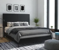 Atwater Living DHP Jazmine Black Faux Leather Upholstered Bed 27 Atwater Living DHP Jazmine Black Faux Leather Upholstered Bed -Home Furnishing Store 810543812 6