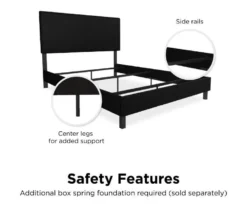 Atwater Living DHP Jazmine Black Faux Leather Upholstered Bed 34 Atwater Living DHP Jazmine Black Faux Leather Upholstered Bed -Home Furnishing Store 810543813 2