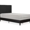 Atwater Living DHP Jazmine Black Faux Leather Upholstered Bed
