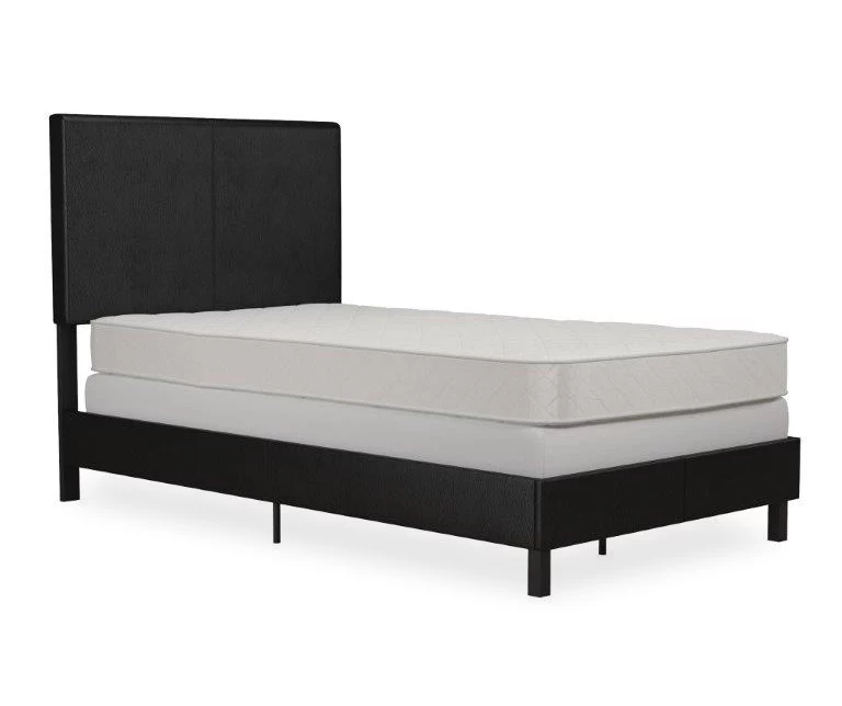 Atwater Living DHP Jazmine Black Faux Leather Upholstered Bed 1 Atwater Living DHP Jazmine Black Faux Leather Upholstered Bed