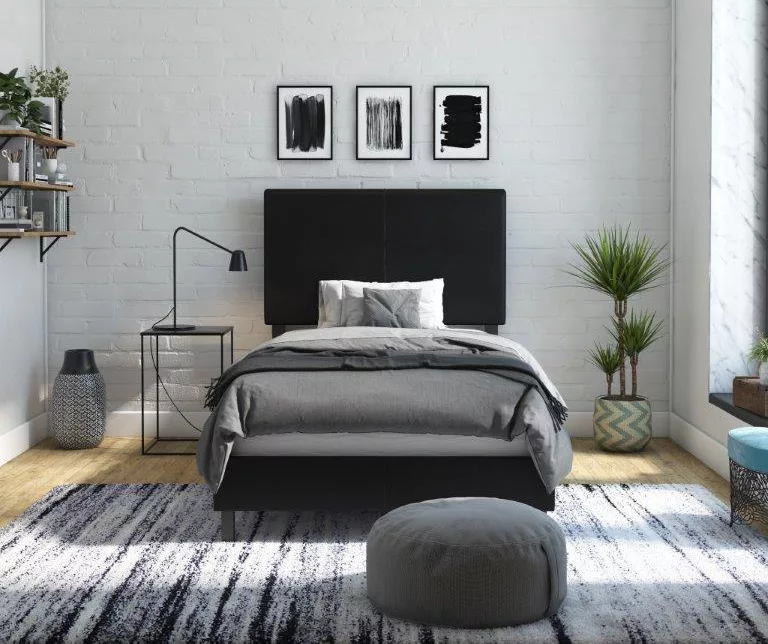 Atwater Living DHP Jazmine Black Faux Leather Upholstered Bed 5 Atwater Living DHP Jazmine Black Faux Leather Upholstered Bed - Image 5