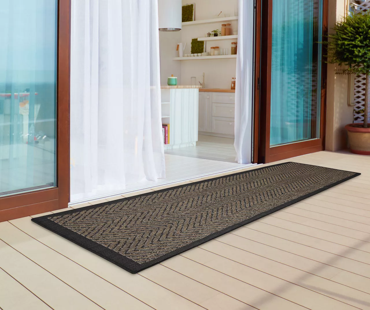 Biscayne Textured Chevron Indoor/Outdoor Area Rug 2 Biscayne Textured Chevron Indoor/Outdoor Area Rug - Image 2