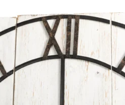 Black & White Distressed Roman Numeral 3-Piece Farmhouse Wall Clock Set, (31.5") -Home Furnishing Store 810546473 7