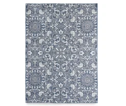 Broyhill Sandpointe Cobalt & Ecru Damask Outdoor Area Rug -Home Furnishing Store 810546506
