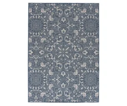 Broyhill Sandpointe Cobalt & Ecru Damask Outdoor Area Rug -Home Furnishing Store 810546507 810546506 810546505 810546504 810546503 1