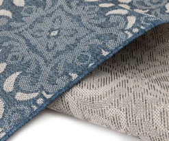 Broyhill Sandpointe Cobalt & Ecru Damask Outdoor Area Rug -Home Furnishing Store 810546507 810546506 810546505 810546504 810546503 5