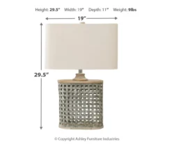 Gray Basketweave Deondra Table Lamp -Home Furnishing Store 810546559 3