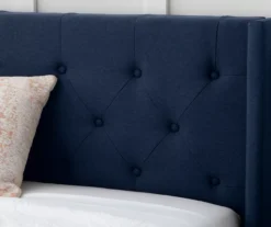 Isabelle Navy Upholstered Twin Wingback Bed -Home Furnishing Store 810547602 810547606 810547614 810547610 4