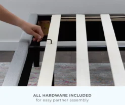 Isabelle Navy Upholstered Twin Wingback Bed -Home Furnishing Store 810547602 810547606 810547614 810547610 6