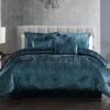 Blue Velvet Crinkle Turin King 7-Piece Comforter Set
