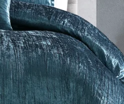 Blue Velvet Crinkle Turin King 7-Piece Comforter Set 9 Blue Velvet Crinkle Turin King 7-Piece Comforter Set -Home Furnishing Store 810547750 4