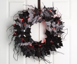 26" Black Bats & Twig LED Wreath -Home Furnishing Store 810547784 6