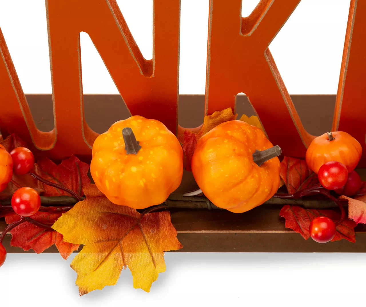 "Thankful" Pumpkin, Berries & Leaves Wordscript Tabletop Decor 5 "Thankful" Pumpkin, Berries & Leaves Wordscript Tabletop Decor - Image 5