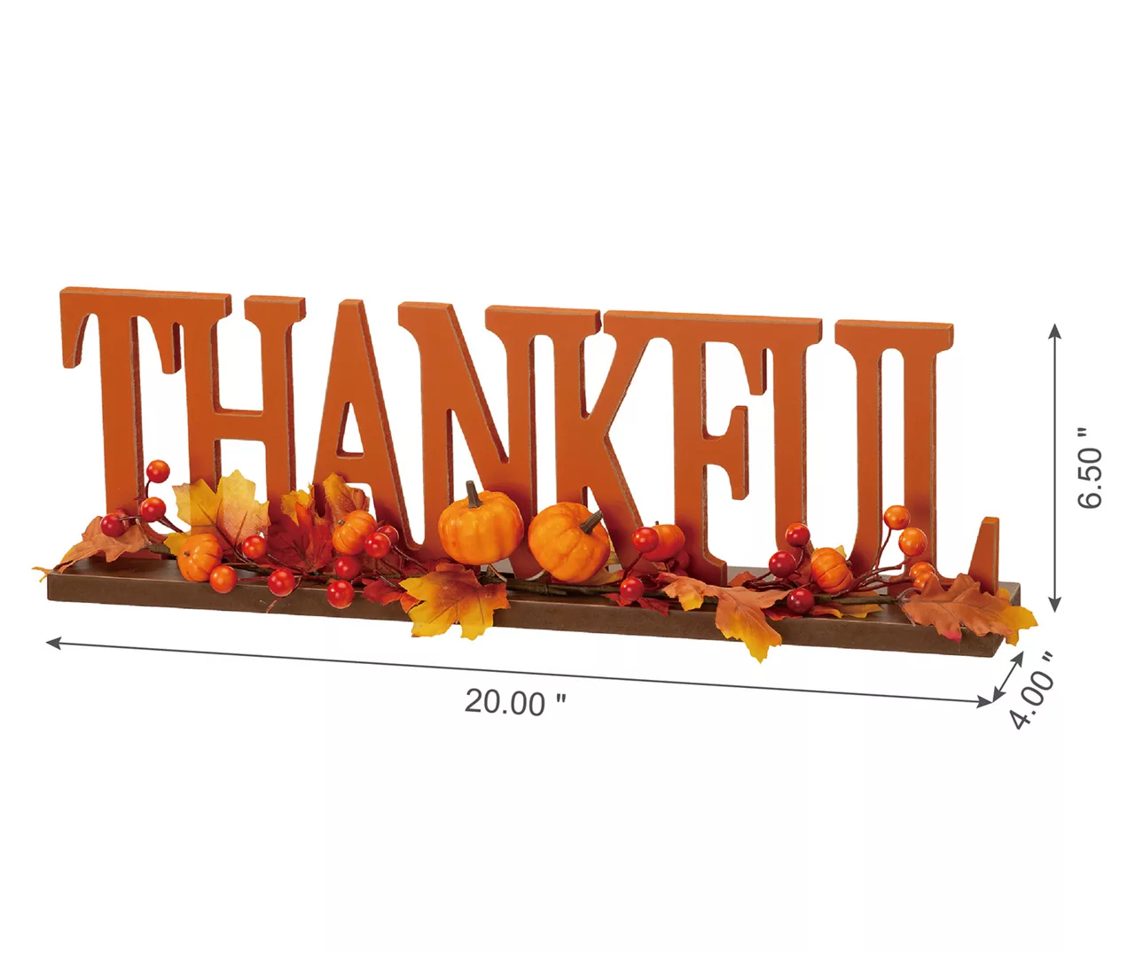 "Thankful" Pumpkin, Berries & Leaves Wordscript Tabletop Decor 6 "Thankful" Pumpkin, Berries & Leaves Wordscript Tabletop Decor - Image 6