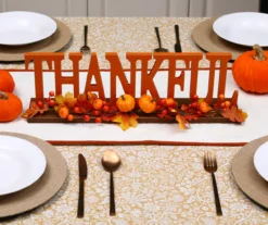 "Thankful" Pumpkin, Berries & Leaves Wordscript Tabletop Decor 13 "Thankful" Pumpkin, Berries & Leaves Wordscript Tabletop Decor -Home Furnishing Store 810547801 7