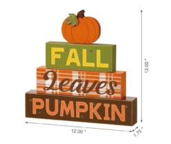 "Fall, Leaves, Pumpkin" Pumpkin & Letter Block LED Tabletop Decor -Home Furnishing Store 810547823 7