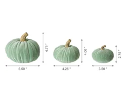 Mint Green Velvet 3-Piece Rib Pumpkin Set -Home Furnishing Store 810547831 6