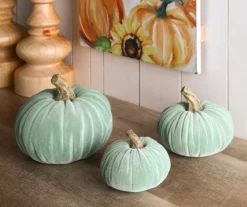 Mint Green Velvet 3-Piece Rib Pumpkin Set -Home Furnishing Store 810547831 7