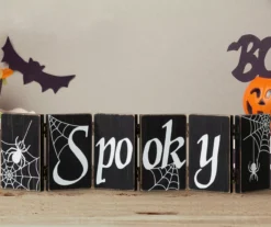 "Spooky" & "Wicked" Dual Sided Hinged Tabletop Decor -Home Furnishing Store 810547838 9
