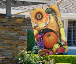 40" X 28" Autumn Harvest Cornucopia House Flag -Home Furnishing Store 810548090 2